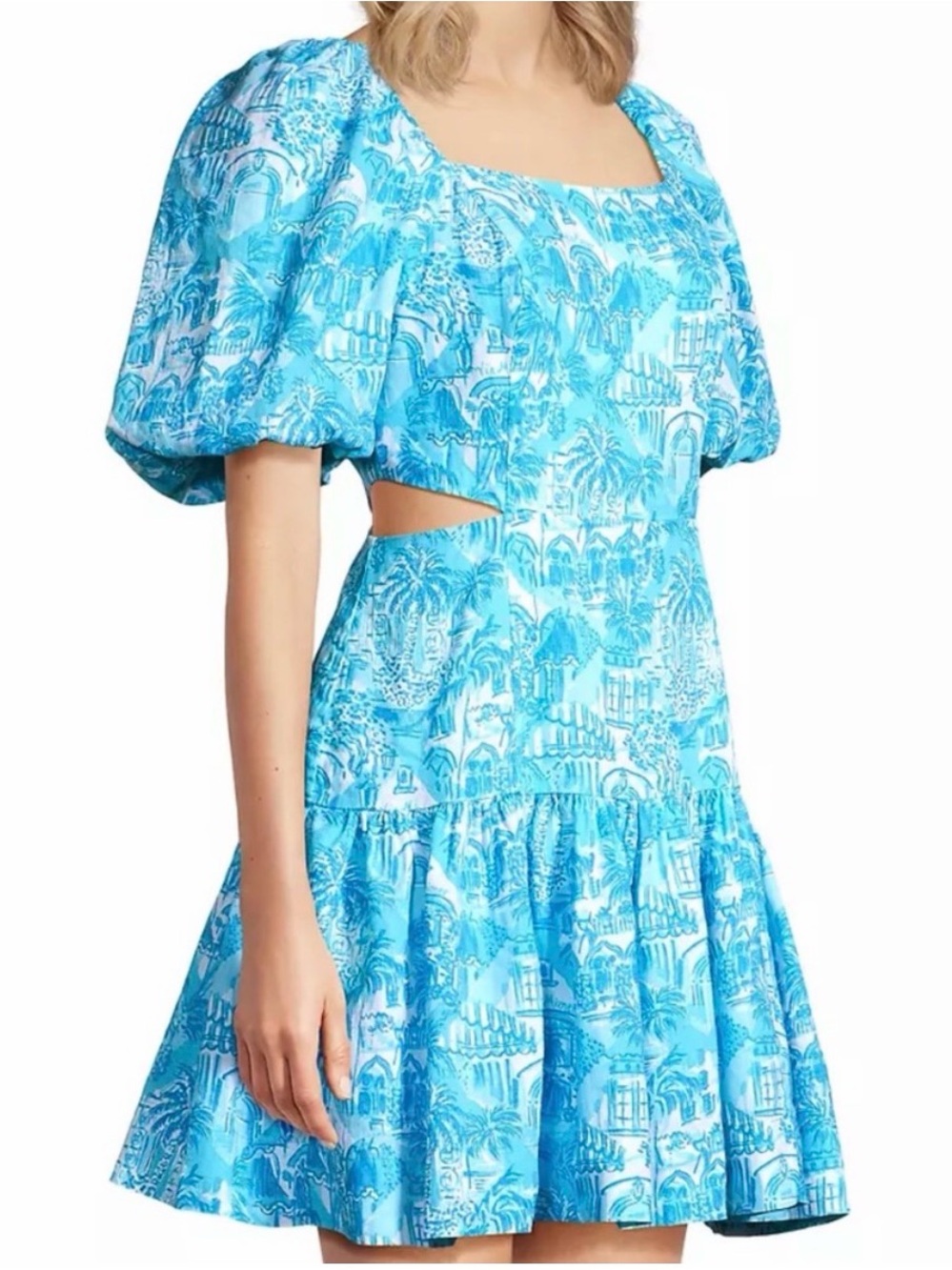 Lilly Kylanne Linen Cutout Dress 10 EUC